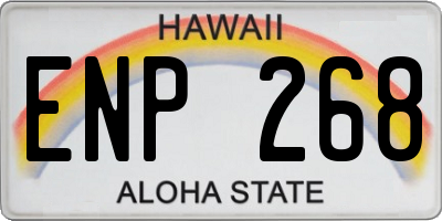 HI license plate ENP268