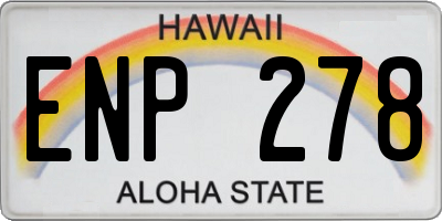 HI license plate ENP278