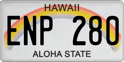 HI license plate ENP280