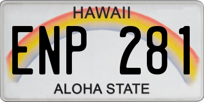 HI license plate ENP281