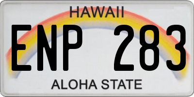HI license plate ENP283