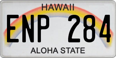 HI license plate ENP284