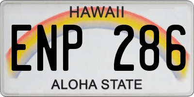 HI license plate ENP286