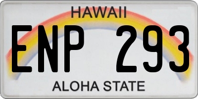 HI license plate ENP293
