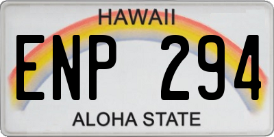 HI license plate ENP294