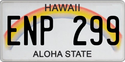 HI license plate ENP299