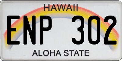 HI license plate ENP302