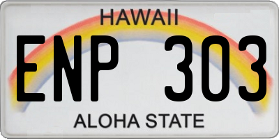 HI license plate ENP303