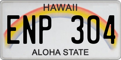 HI license plate ENP304