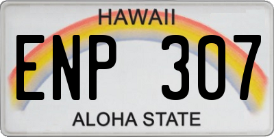 HI license plate ENP307