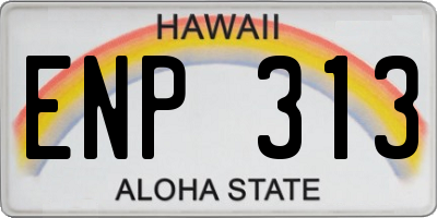 HI license plate ENP313