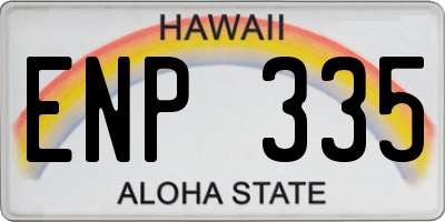 HI license plate ENP335
