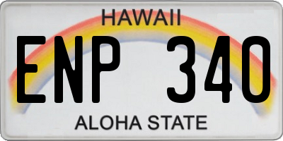 HI license plate ENP340