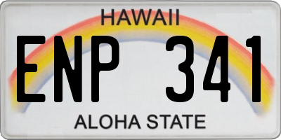 HI license plate ENP341