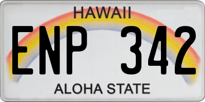 HI license plate ENP342