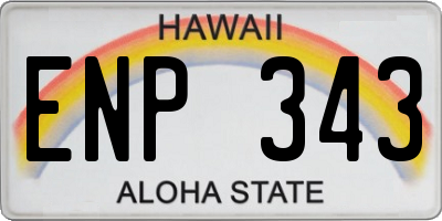 HI license plate ENP343