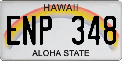 HI license plate ENP348