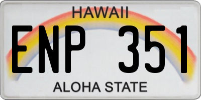 HI license plate ENP351