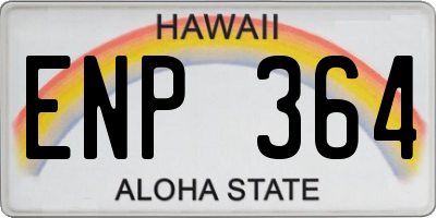 HI license plate ENP364