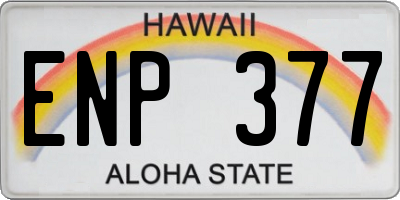HI license plate ENP377