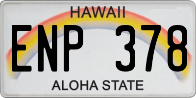 HI license plate ENP378