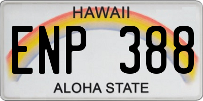 HI license plate ENP388