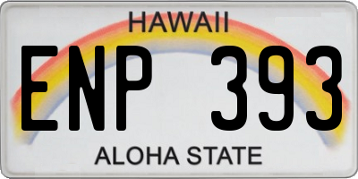 HI license plate ENP393