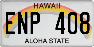 HI license plate ENP408
