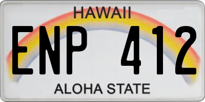 HI license plate ENP412