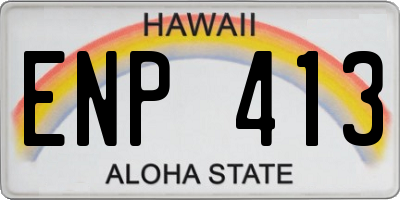 HI license plate ENP413