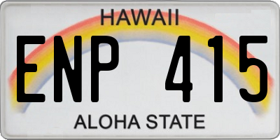 HI license plate ENP415