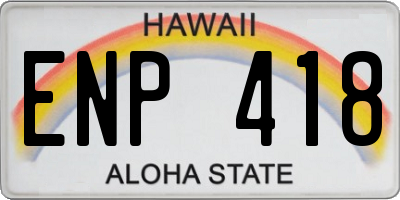 HI license plate ENP418