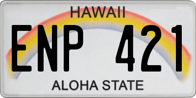 HI license plate ENP421