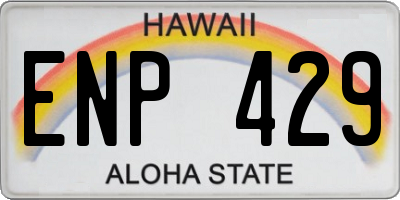 HI license plate ENP429