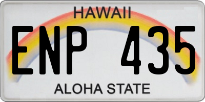 HI license plate ENP435