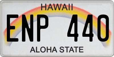 HI license plate ENP440