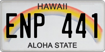 HI license plate ENP441