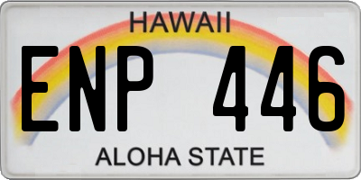 HI license plate ENP446