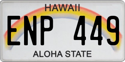 HI license plate ENP449