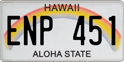 HI license plate ENP451