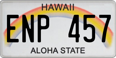 HI license plate ENP457