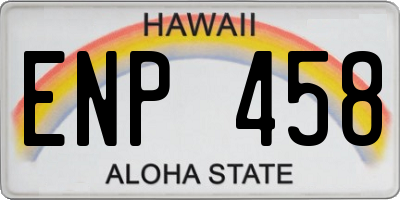 HI license plate ENP458