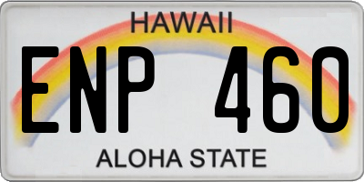 HI license plate ENP460