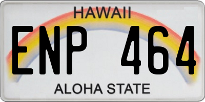 HI license plate ENP464