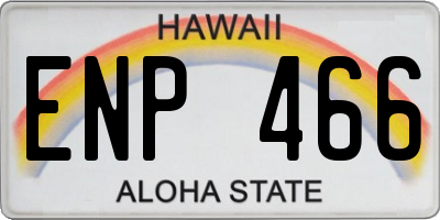 HI license plate ENP466
