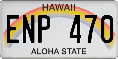 HI license plate ENP470