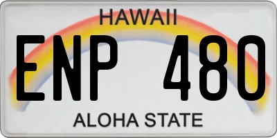 HI license plate ENP480