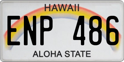 HI license plate ENP486