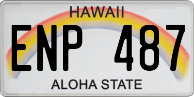 HI license plate ENP487