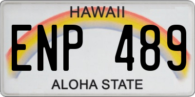 HI license plate ENP489